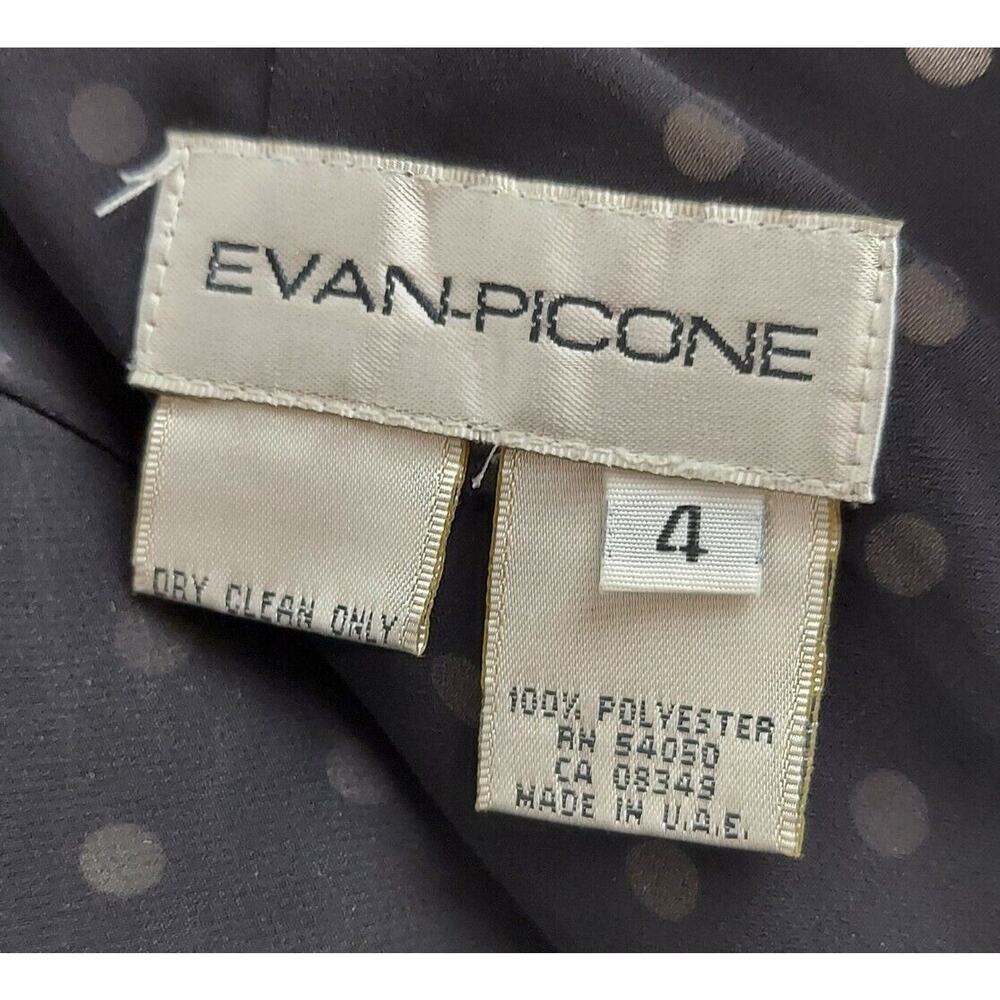 Evan Picón Women's Size 4 Ruffle Knee Length Pencil Skirt Black White Polka Dots - Picture 4 of 10